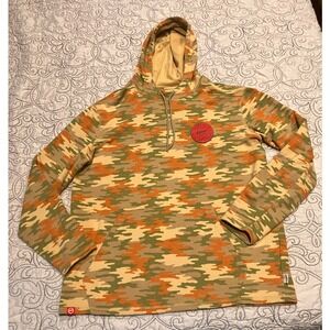 Magellan Outdoors Mens Shiner Bock Beer Camo Hoodie Orange Green Large Classic